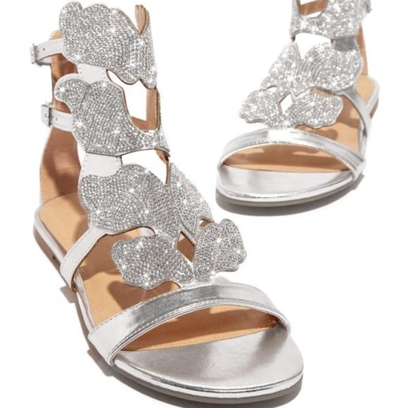 Oliva Ferguson Shoes - NEW Divine Silver Gladiator Sandals